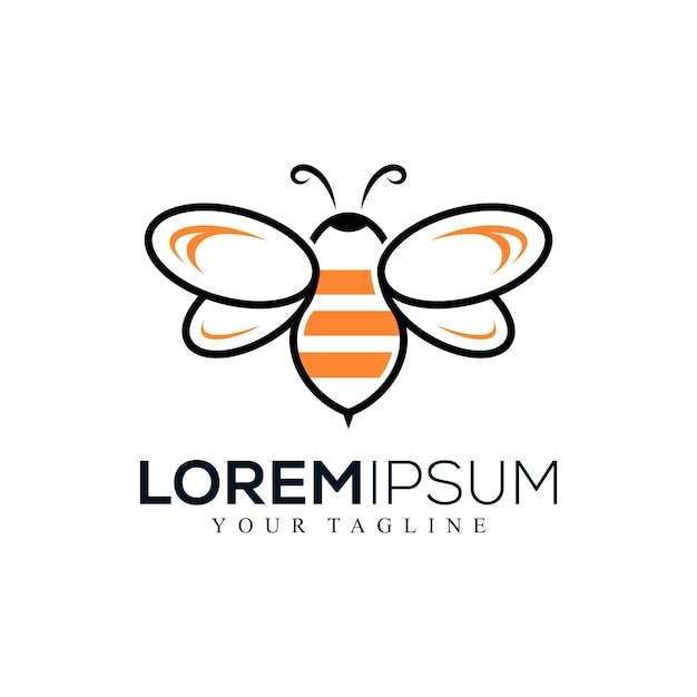 diseño de logotipo de abeja abstracta