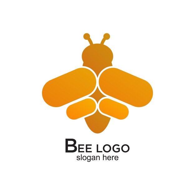 Diseño del logotipo de la abeja concepto simple Vector Premium