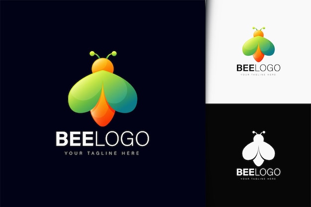 Vector diseño de logotipo de abeja con degradado.