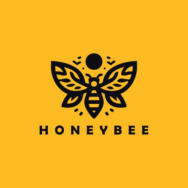 Diseño del logotipo de la abeja melífera listo para su uso