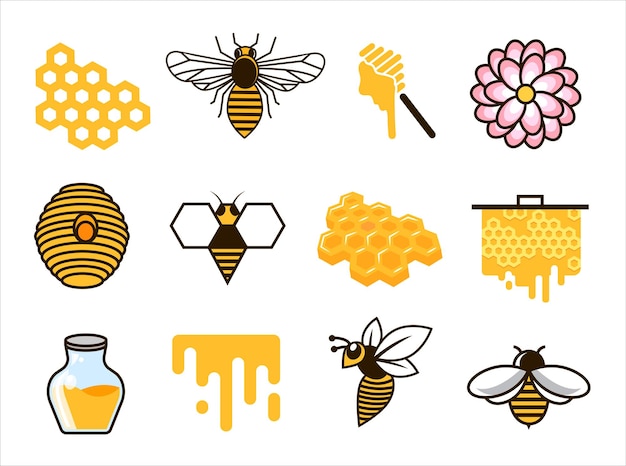 diseño del logotipo de la abeja melífera