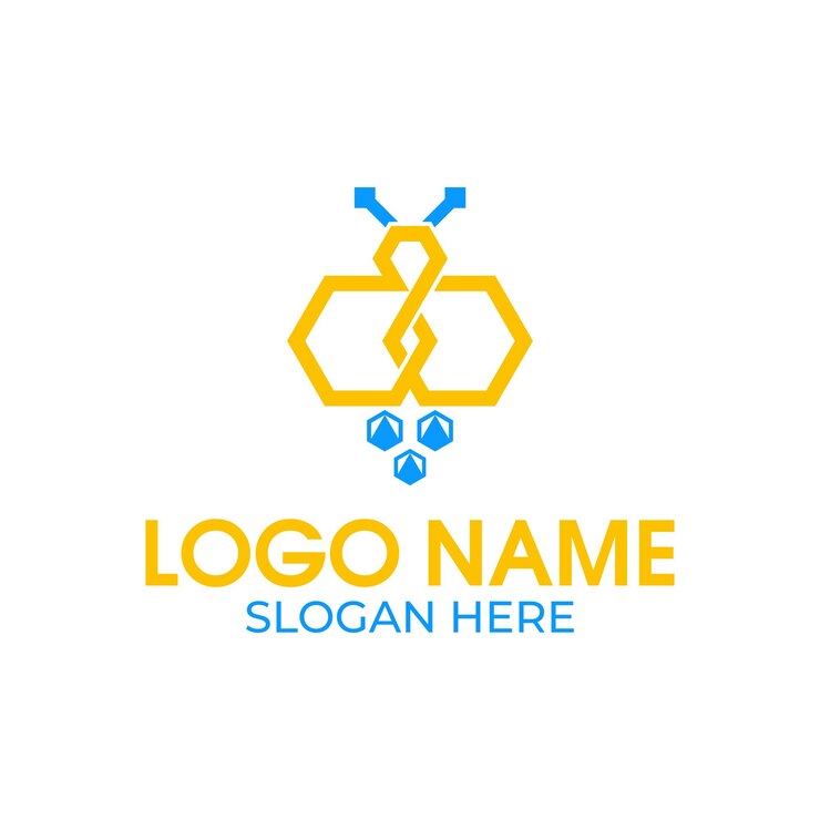 Vector diseño del logotipo de la abeja melífera