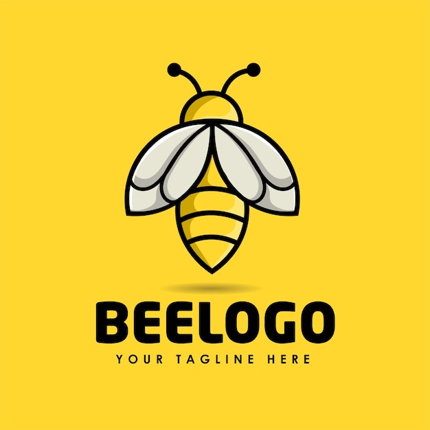 Vector diseño de logotipo de abeja minimalista moderno vectorial