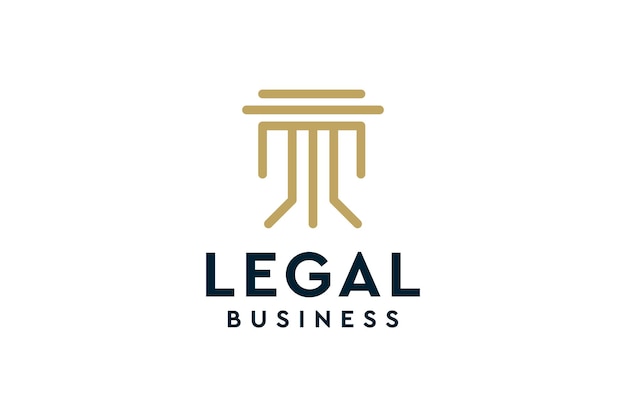 Diseño de logotipo de abogado de abogado de lujo