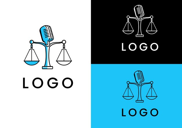 diseño de logotipo de abogado de podcast