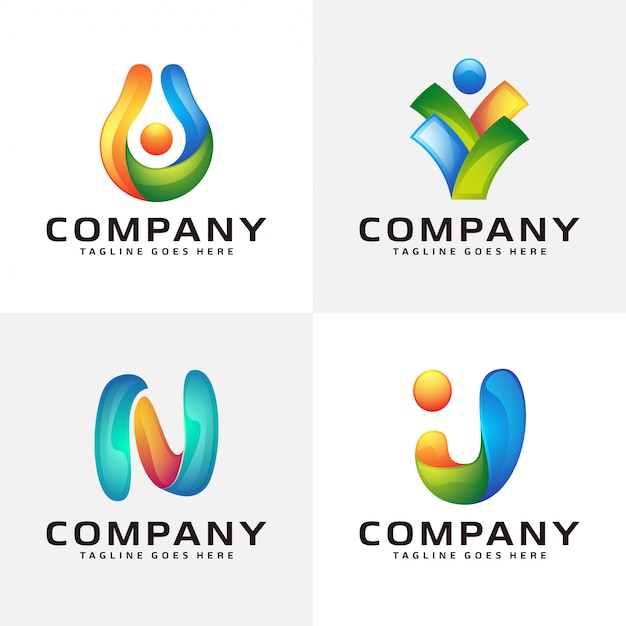 Diseño de logotipo abstractamente colorido