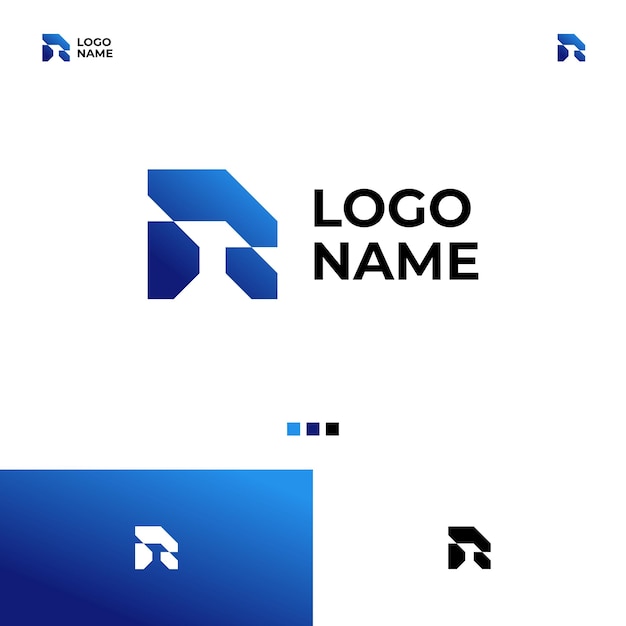 Diseño de logotipo abstracto azul moderno