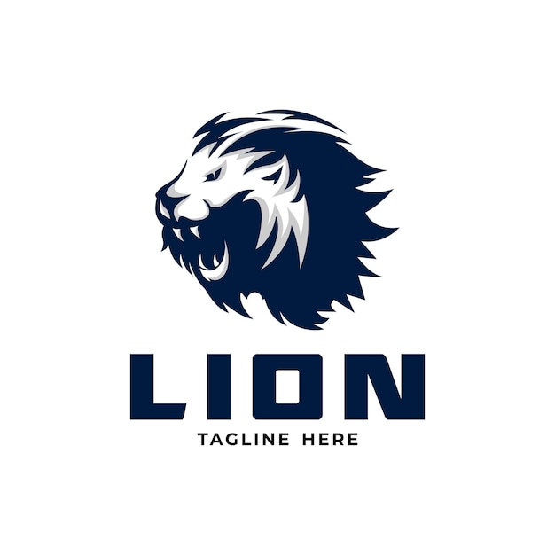 diseño de logotipo abstracto de cabeza de león