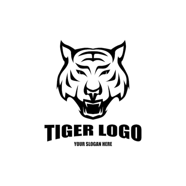 diseño de logotipo abstracto de cabeza de tigre premium vectorial