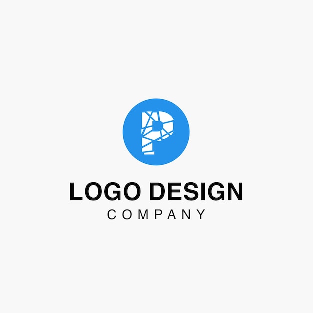 diseño de logotipo abstracto del círculo P