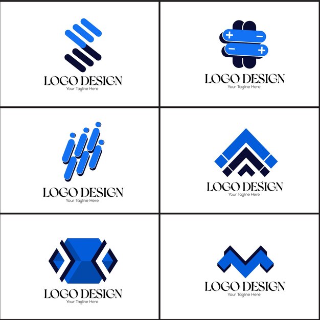 Diseño de logotipo abstracto con color azul