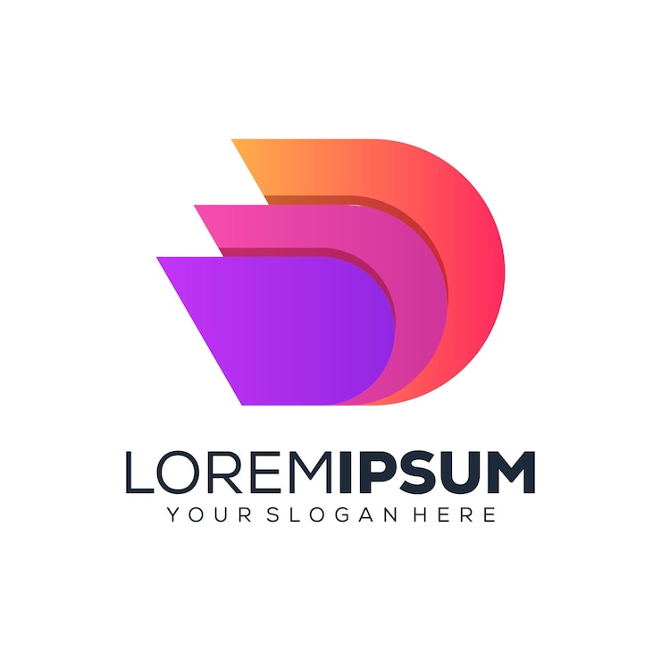 Vector diseño de logotipo abstracto colorido letra d
