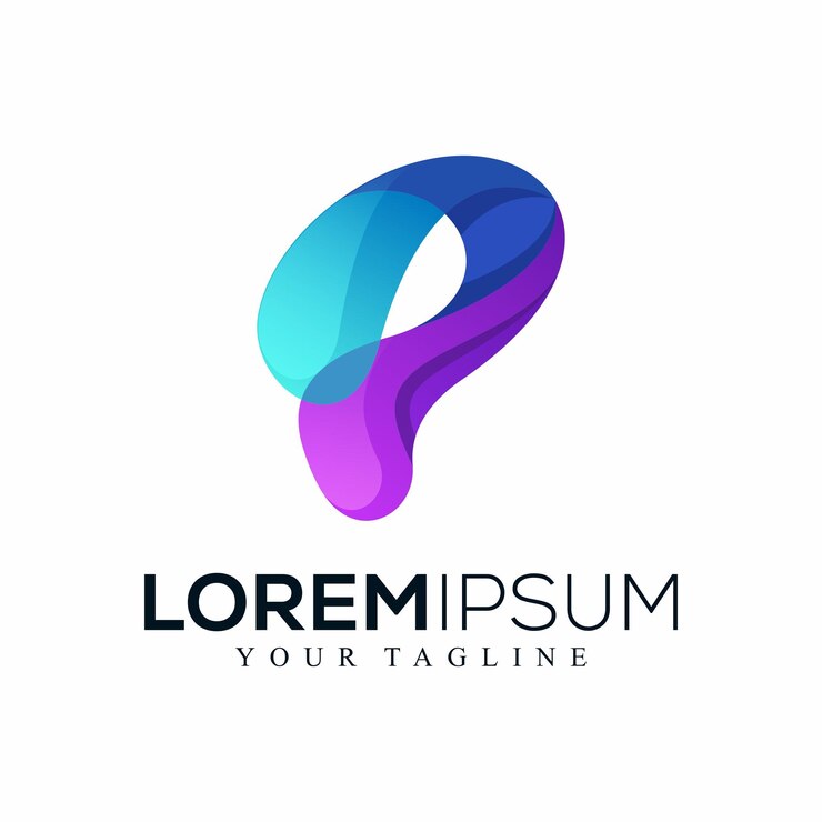 Vector diseño de logotipo abstracto colorido letra p