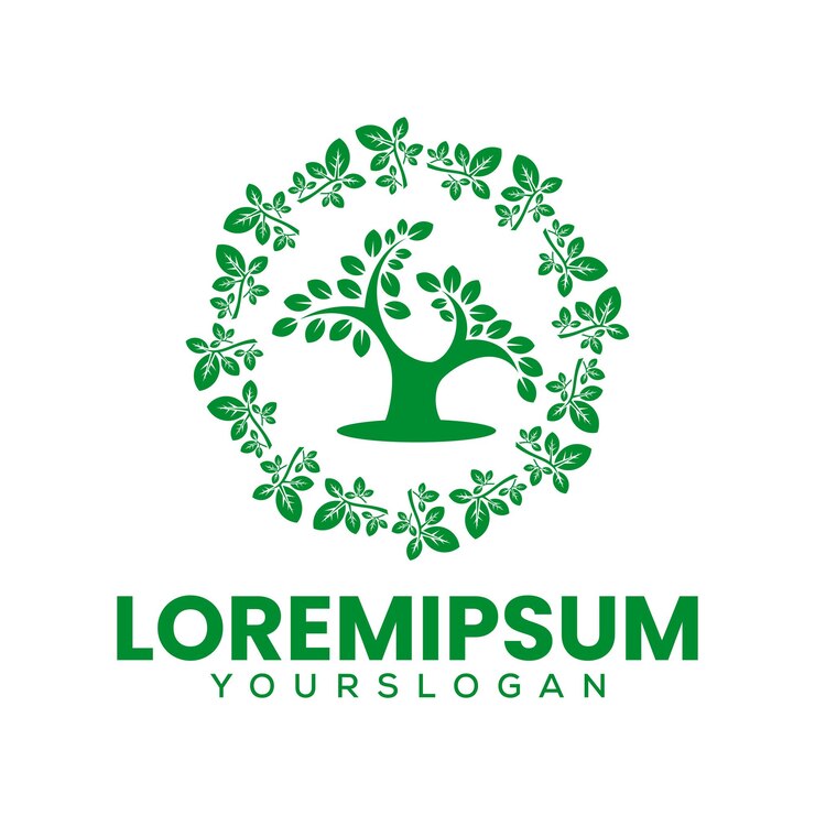 Vector diseño de logotipo abstracto creativo de árbol de hojas