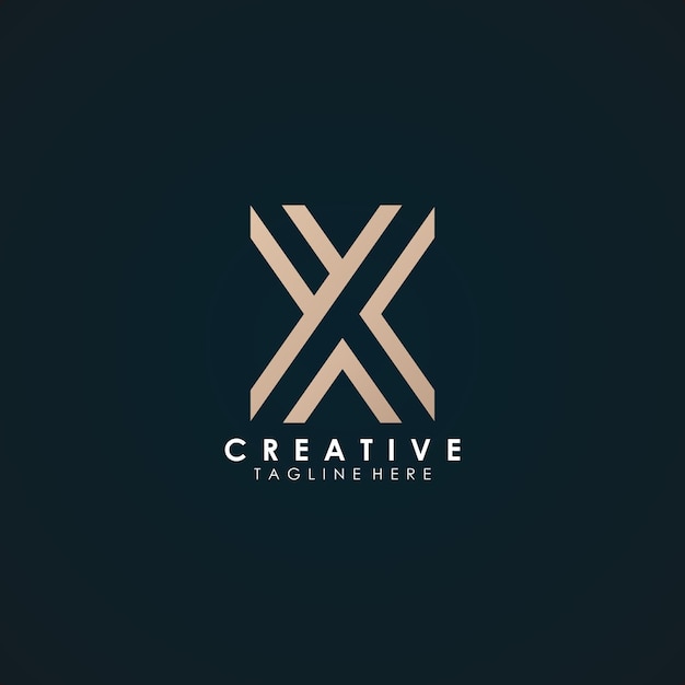 Diseño de logotipo abstracto creativo, letra inicial x