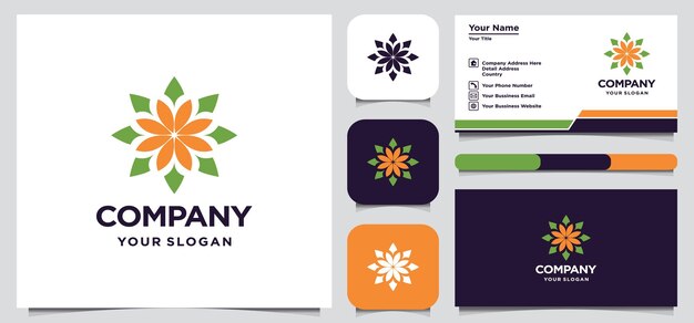 Diseño de logotipo abstracto de la flor
