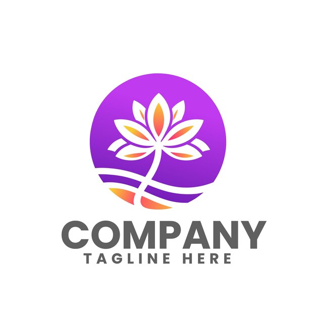 Diseño de logotipo abstracto de flores con gradiente vectorial