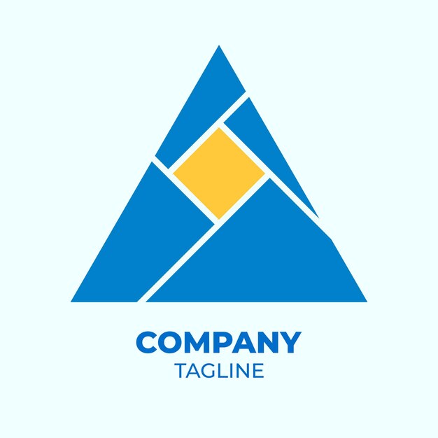 diseño de logotipo abstracto en forma de triángulo