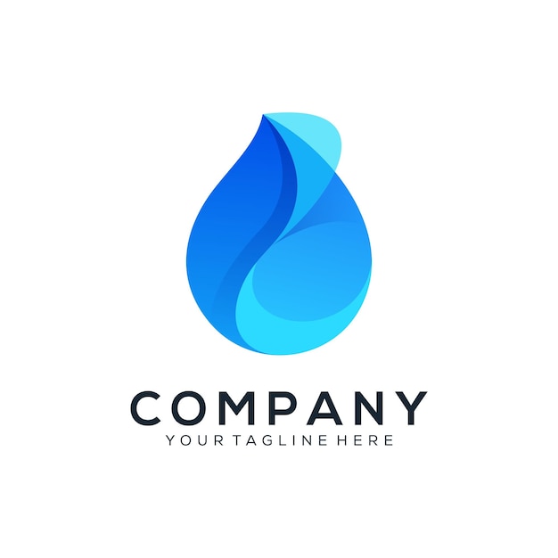 Diseño de logotipo abstracto gota de agua