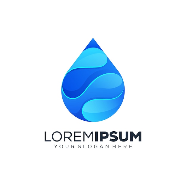 Diseño de logotipo abstracto gota de agua