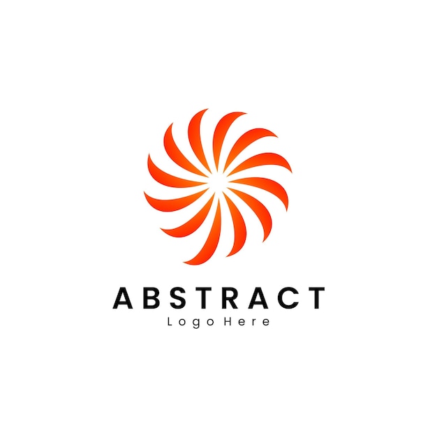Diseño de logotipo abstracto con gradaciones de color naranja