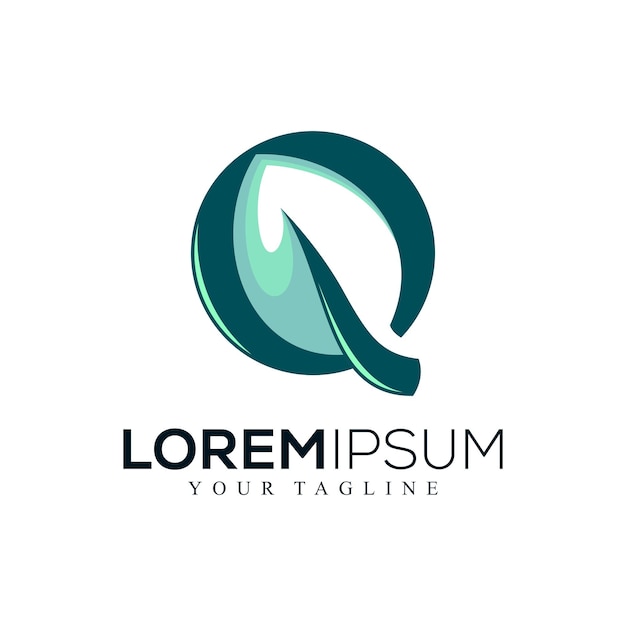 Diseño de logotipo abstracto de la hoja