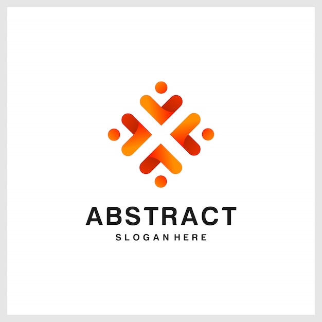Diseño de logotipo abstracto inspirado, naranja, moderno, Premium
