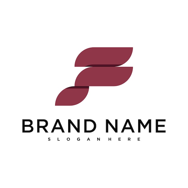Diseño de logotipo abstracto de la letra F moderna Preamium Vector