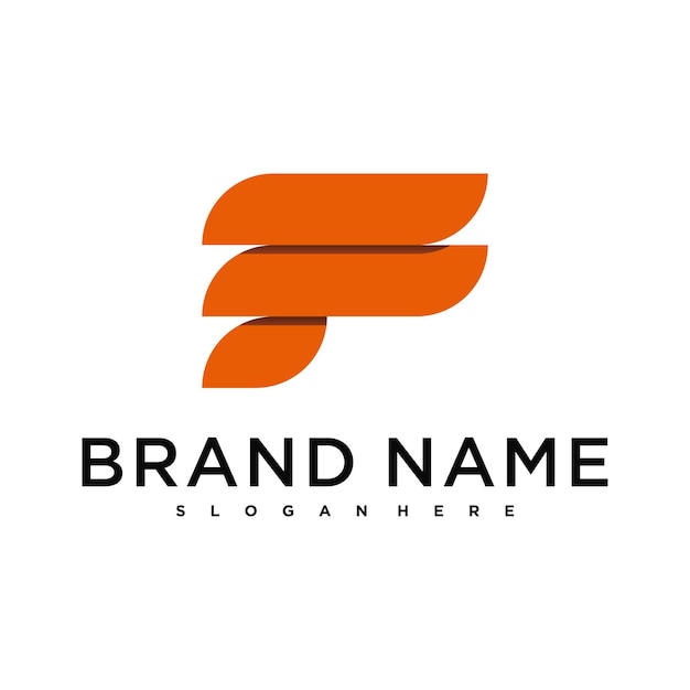Diseño de logotipo abstracto de la letra F moderna Preamium Vector