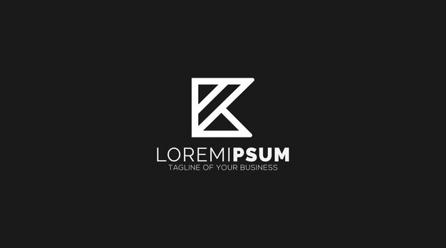 Diseño de logotipo abstracto letra K. Elemento de plantilla de diseño de logotipo vectorial plano