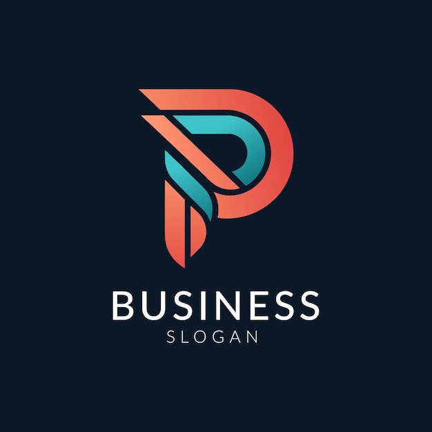 Diseño de logotipo abstracto de letra P