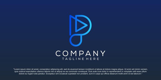 Diseño de logotipo abstracto letra p