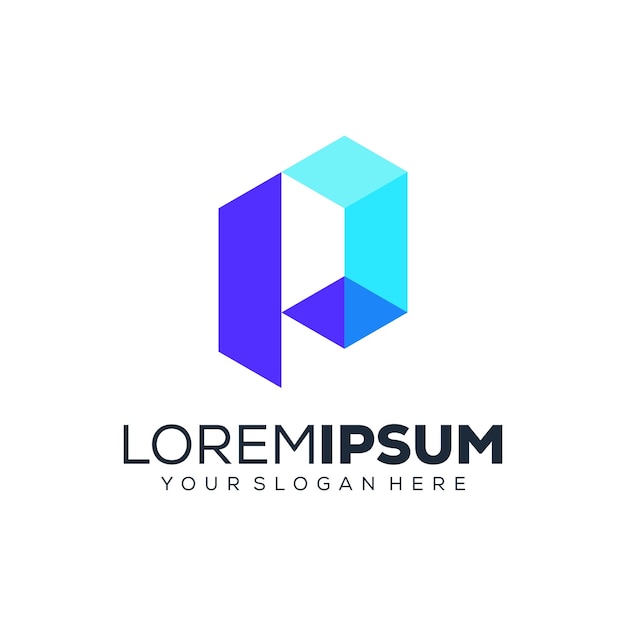 Diseño de logotipo abstracto letra p