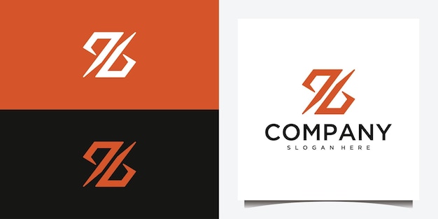 Diseño de logotipo abstracto letra Z con gráfico de vector de ilustración de relámpago