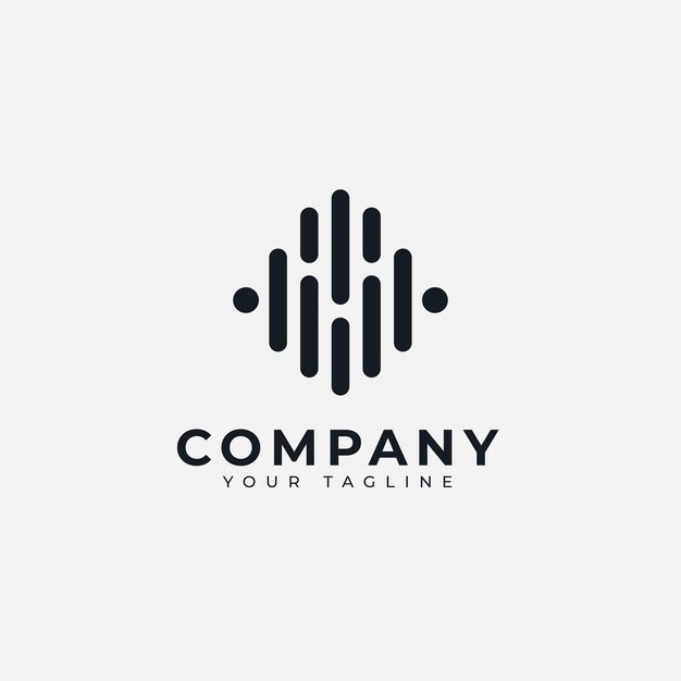 Diseño de logotipo abstracto de línea de onda simple