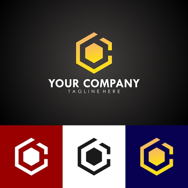 diseño de logotipo abstracto para la marca de su empresa, con geometría hexagonal
