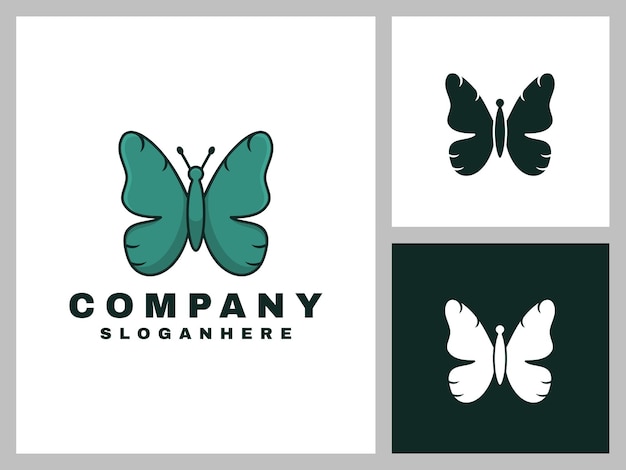 Diseño de logotipo abstracto de mariposa