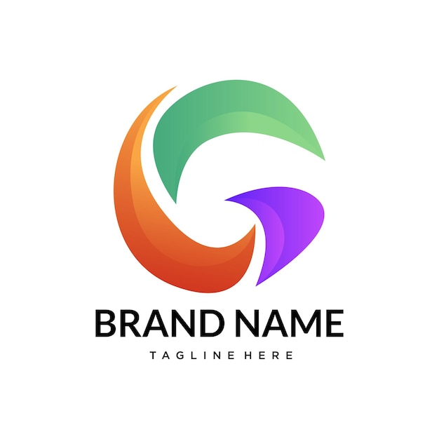 Diseño de logotipo abstracto moderno y colorido con la letra G