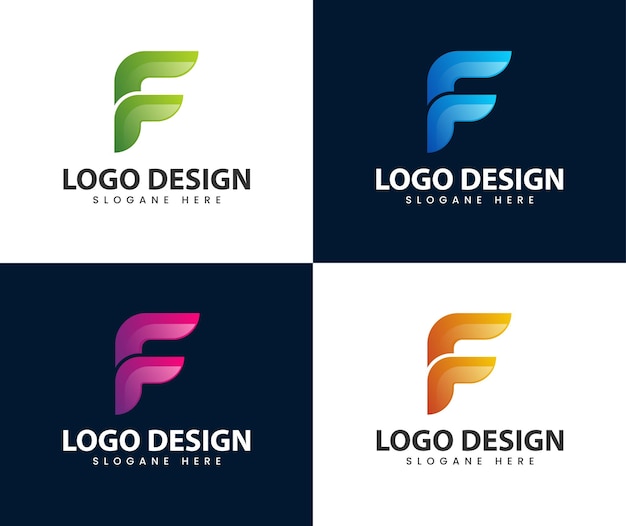 Vector diseño de logotipo abstracto moderno letra f