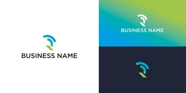 Diseño de logotipo abstracto moderno con líneas limpias geométricas estilizadas de la letra R para la marca corporativa