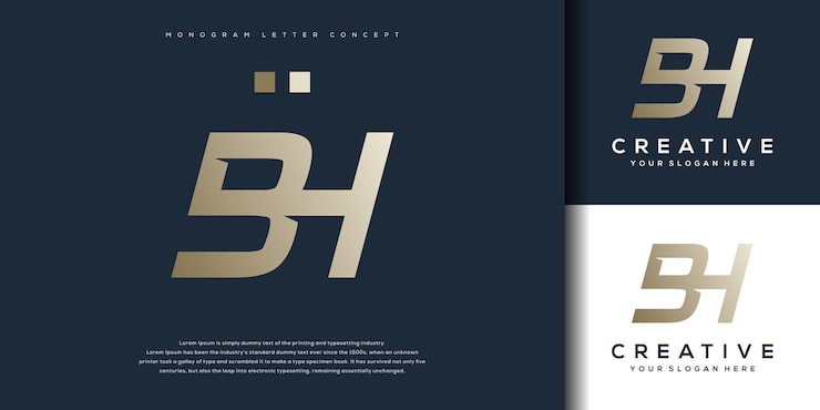 Vector diseño de logotipo abstracto monograma letra bh