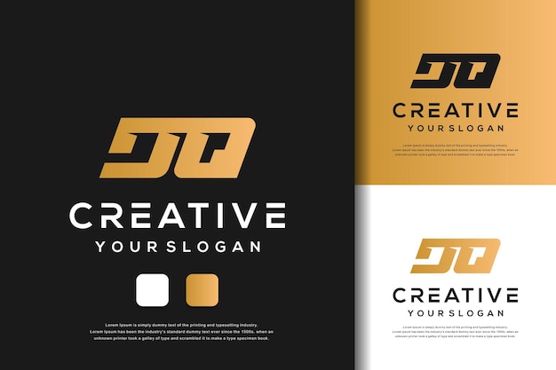 Diseño de logotipo abstracto monograma letra dq