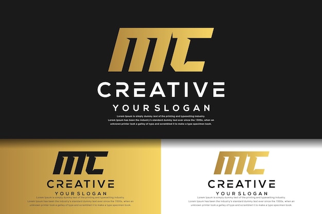 diseño de logotipo abstracto monograma letra mc
