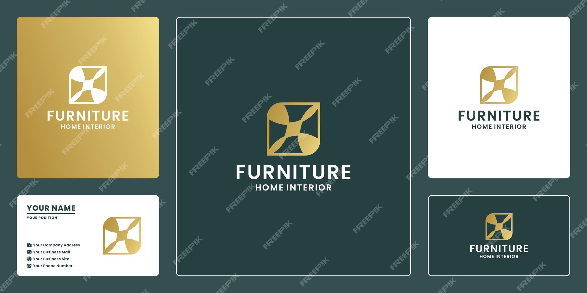 Diseño de logotipo abstracto de muebles para el hogar para empresa de  renovación de interiores de casas | Vector Premium