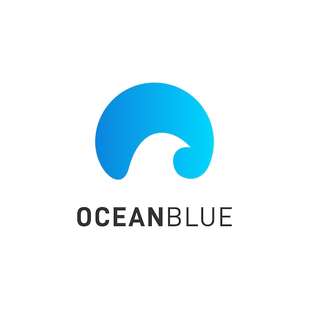 Diseño de logotipo abstracto de océano de olas