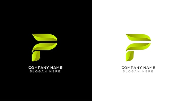 Diseño de logotipo abstracto P con fondo blanco y negro