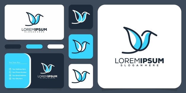 Diseño de logotipo abstracto pájaro