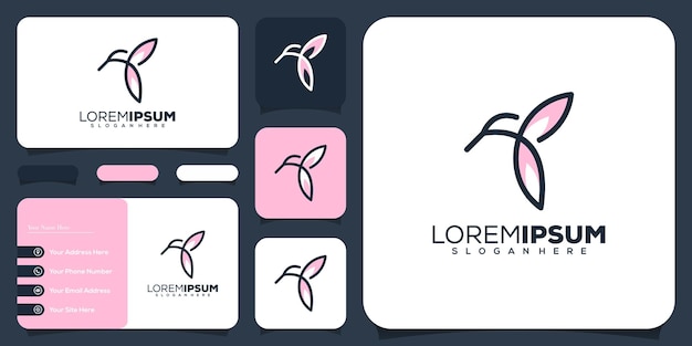 Diseño de logotipo abstracto pájaro