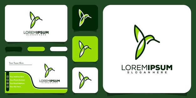 Diseño de logotipo abstracto pájaro