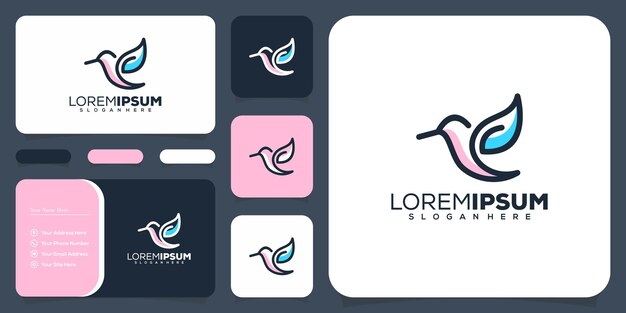 Diseño de logotipo abstracto pájaro